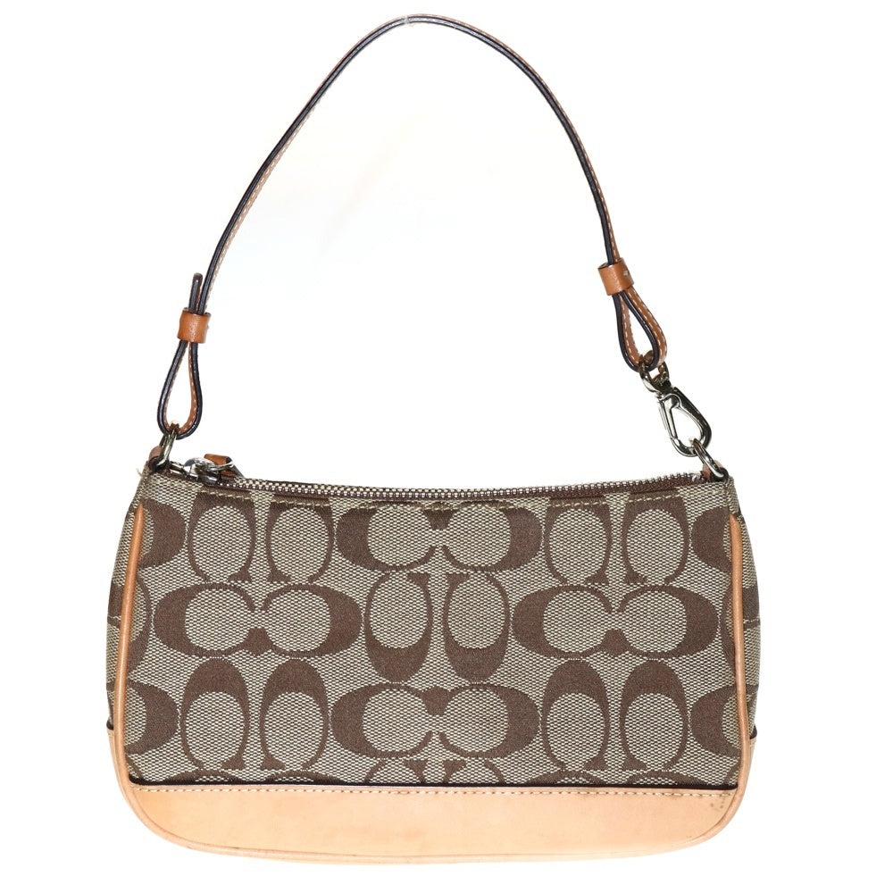 COACH(コーチ) キャンバス シグネチャーデミポーチ ハンドバッグ ブラウン 125-6094