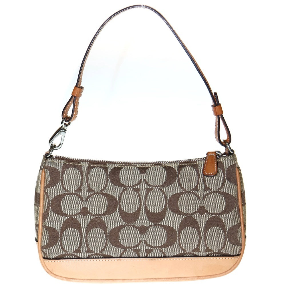 COACH(コーチ) キャンバス シグネチャーデミポーチ ハンドバッグ ブラウン 125-6094