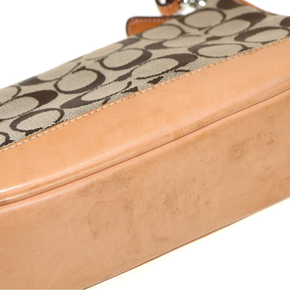 COACH(コーチ) キャンバス シグネチャーデミポーチ ハンドバッグ ブラウン 125-6094