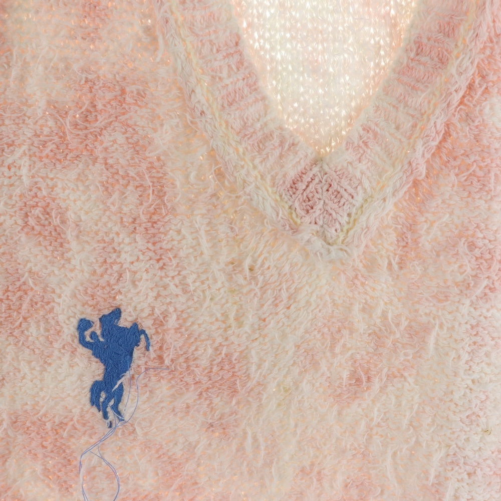 doublet(ダブレット) 22SS RECYCLE COTTON BLEACHED VEST リサイクル コットン ブリーチド ニット ベスト ピンク 22SS43KN68
