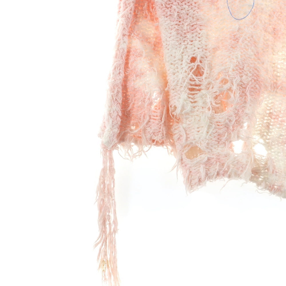 doublet(ダブレット) 22SS RECYCLE COTTON BLEACHED VEST リサイクル コットン ブリーチド ニット ベスト ピンク 22SS43KN68