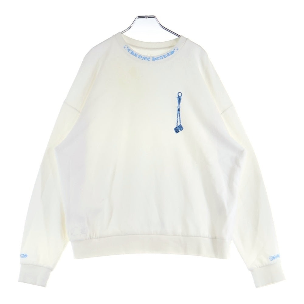 CHROME HEARTS(クロムハーツ) 24SS LAS VEGAS LIMITED DICE CREWNECK SWEATSHIRT ラスベガス限定ダイスクルーネックスウェットシャツ トレーナー ホワイト/ブルー