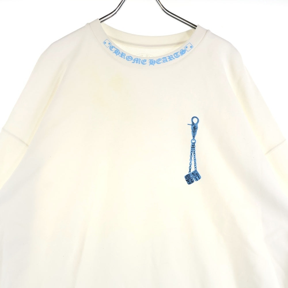 CHROME HEARTS(クロムハーツ) 24SS LAS VEGAS LIMITED DICE CREWNECK SWEATSHIRT ラスベガス限定ダイスクルーネックスウェットシャツ トレーナー ホワイト/ブルー