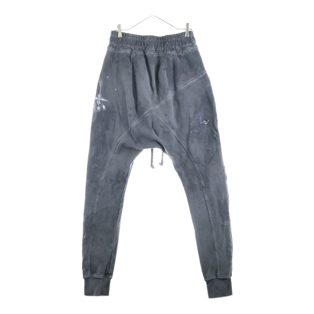 cvtvlist(カタリスト) 24SS ユージュアル刺繍スウェットパンツ コーティングヴィンテージ加工 カタリスト 2401090401