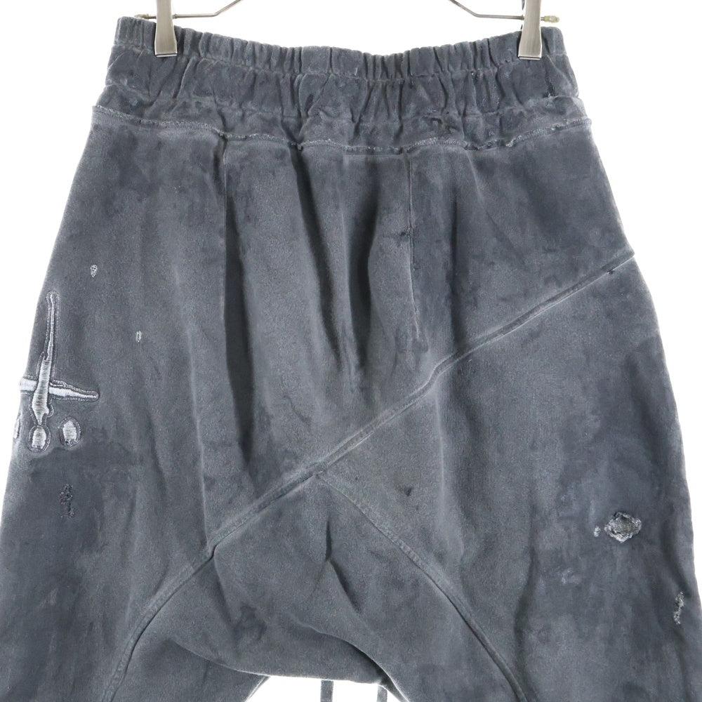 cvtvlist(カタリスト) 24SS ユージュアル刺繍スウェットパンツ コーティングヴィンテージ加工 カタリスト 2401090401