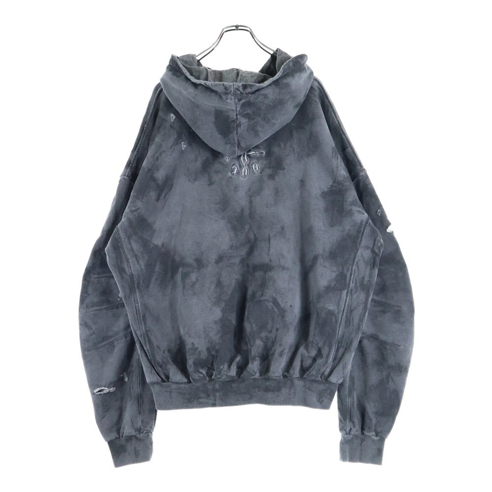 cvtvlist(カタリスト) 24AW ユージュアル刺繍 ダメージ加工プルオーバーパーカー グレー 2401090301