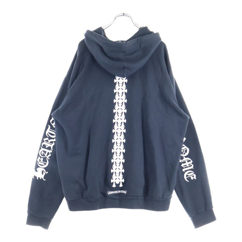 CHROME HEARTS(クロムハーツ) Tire Track Hoodie バックセメタリー クロス プルオーバーパーカー ブラック