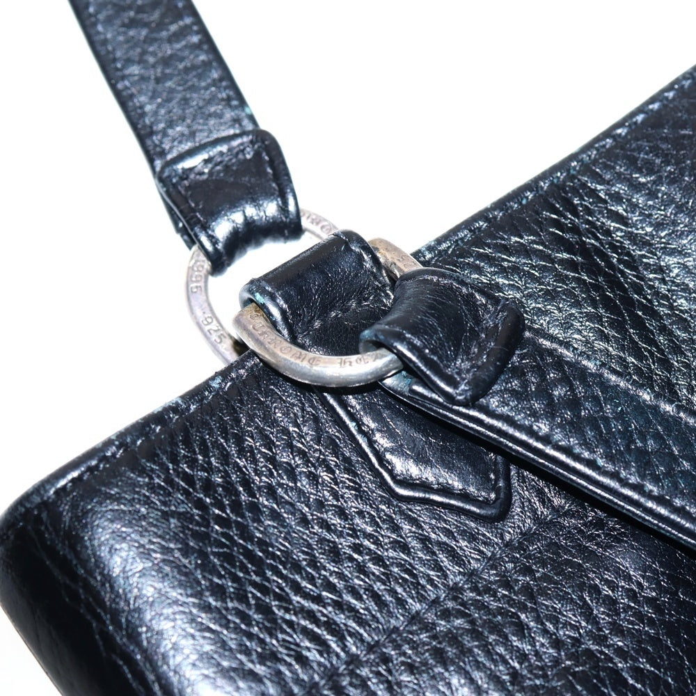 CHROME HEARTS(クロムハーツ) スクロールラベル クロスパッチ付き ミニトートバッグ ブラック/シルバー