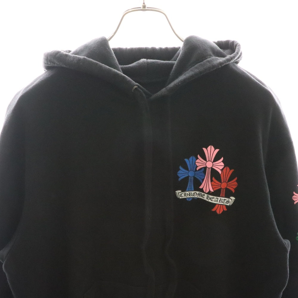 CHROME HEARTS(クロムハーツ) MLTCOL CEM CRS HD PLVR マルチカラーセメタリークロスプリントプルオーバーパーカー ブラック