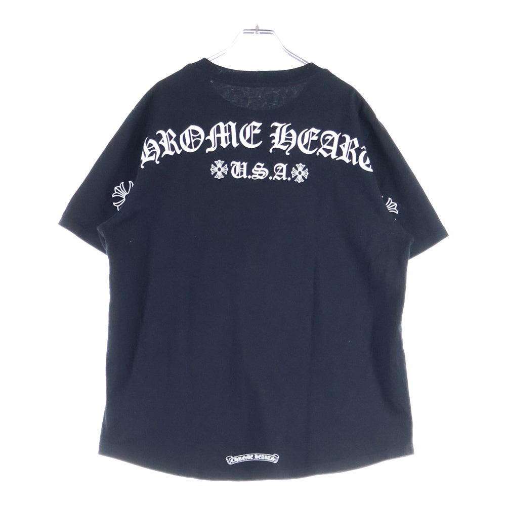 CHROME HEARTS(クロムハーツ) USA LOGO S/S TEE スクロールロゴプリントクルーネック半袖Tシャツ ブラック