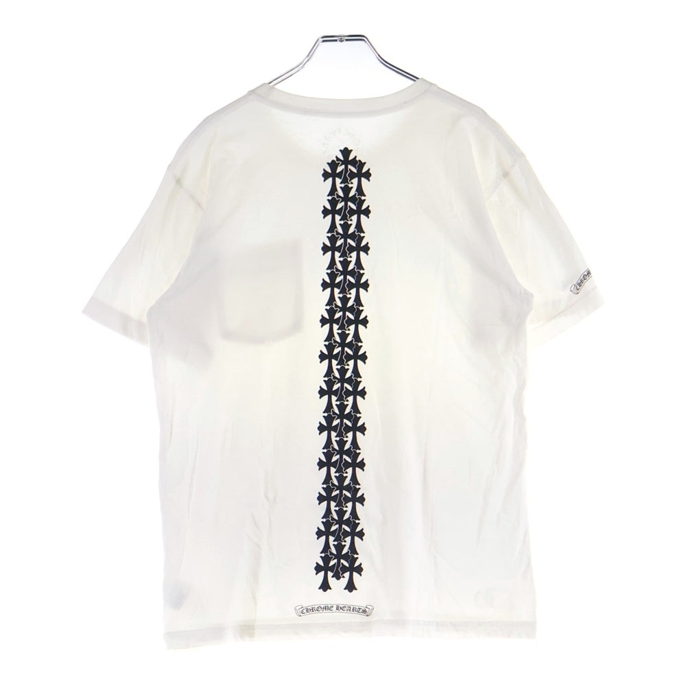 CHROME HEARTS(クロムハーツ) S/S TEE PLV セメタリークロスプリント クルーネック 半袖カットソー Tシャツ ホワイト