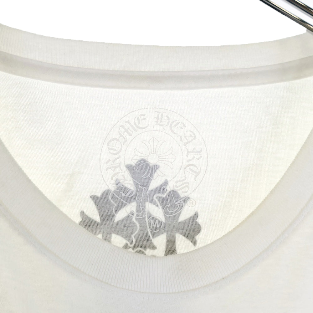 CHROME HEARTS(クロムハーツ) S/S TEE PLV セメタリークロスプリント クルーネック 半袖カットソー Tシャツ ホワイト