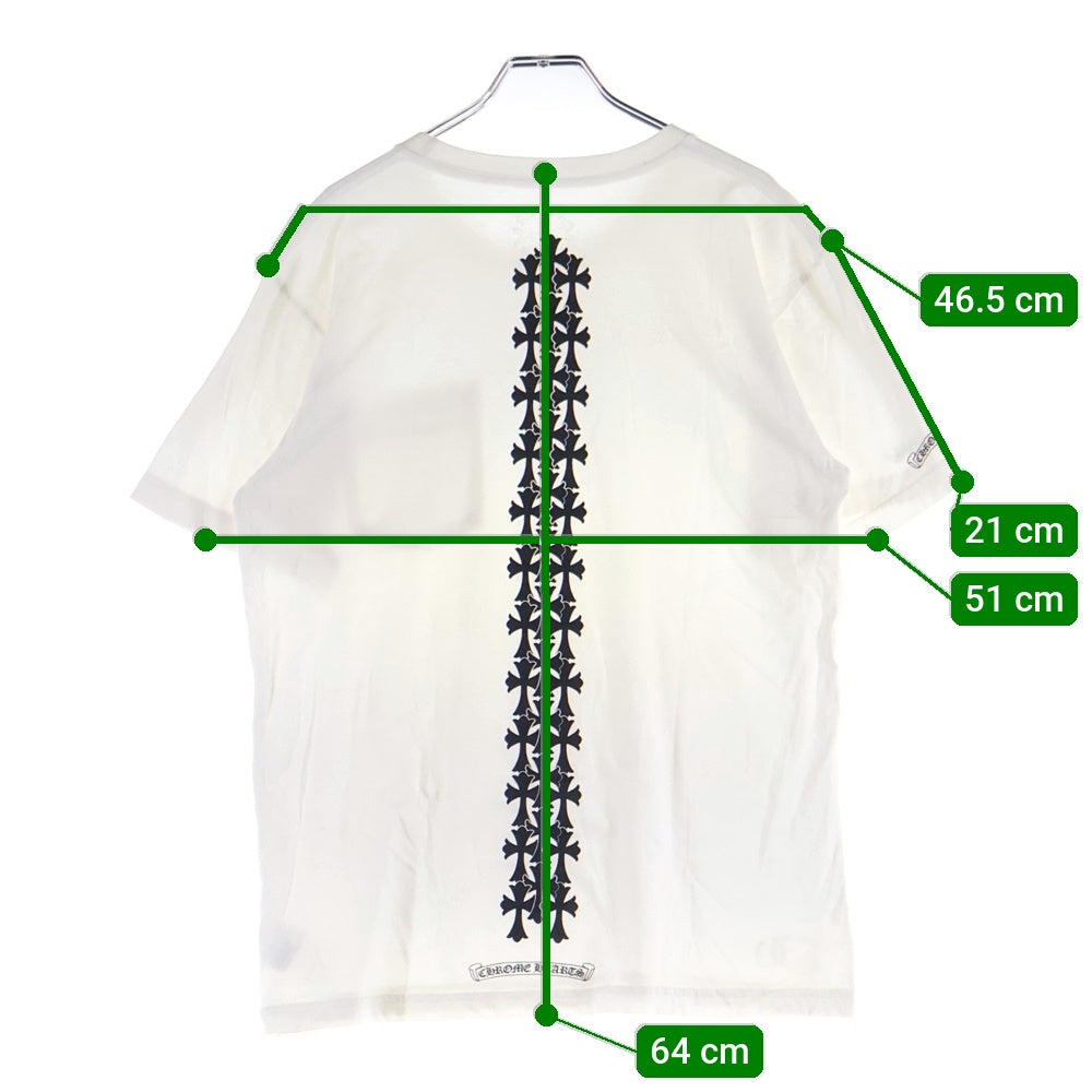 CHROME HEARTS(クロムハーツ) S/S TEE PLV セメタリークロスプリント クルーネック 半袖カットソー Tシャツ ホワイト