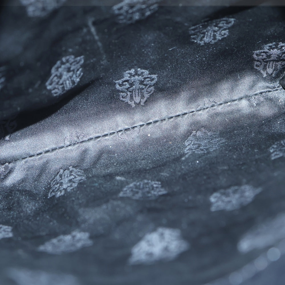 CHROME HEARTS(クロムハーツ) SQ PKT 3CEME CRS スクエアポケット セメタリークロス パッチスエード レザーショルダーバッグ サコッシュ ブラック