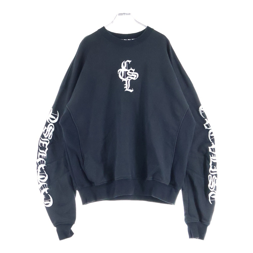 cvtvlist(カタリスト) 25SS ロゴ刺繍 クルーネックスウェットトレーナー ブラック 2501030301