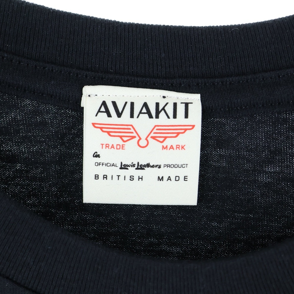 Lewis Leathers(ルイスレザー) TON UP KIDS TEE 両面プリント クルーネック半袖Tシャツ ブラック