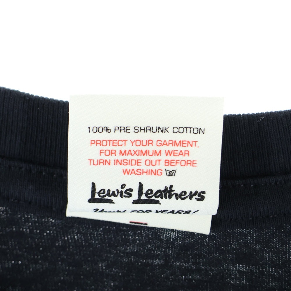 Lewis Leathers(ルイスレザー) TON UP KIDS TEE 両面プリント クルーネック半袖Tシャツ ブラック