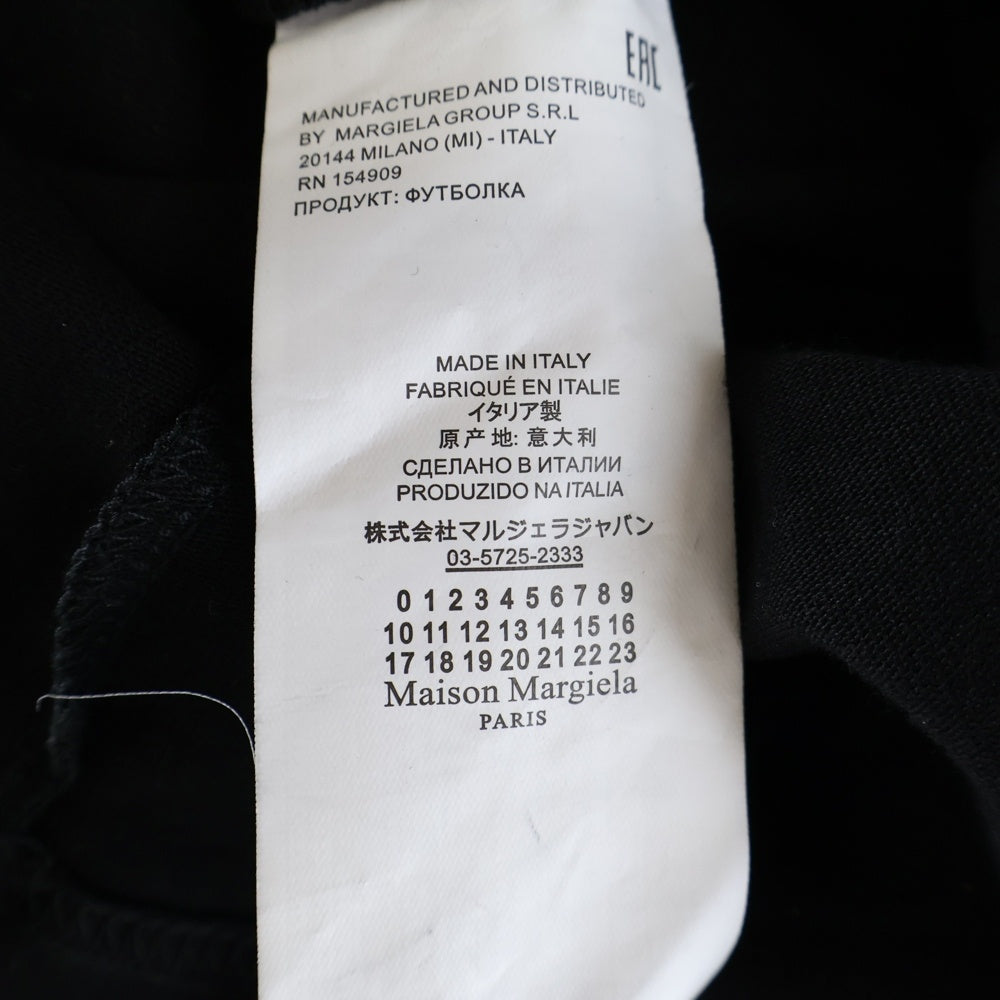 Maison Margiela 10(メゾン マルジェラ) カレンダーロゴ ペンキプリント クルーネック半袖Tシャツ カットソー ブラック