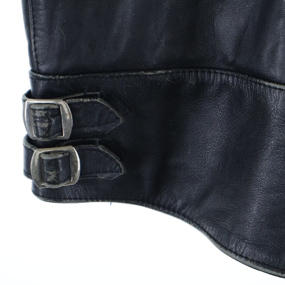 Lewis Leathers(ルイスレザー) 70S SUPER MONZA スーパーモンザ カスタム ダブルライダース ジャケット ピンバッジ ワッペン ブラック