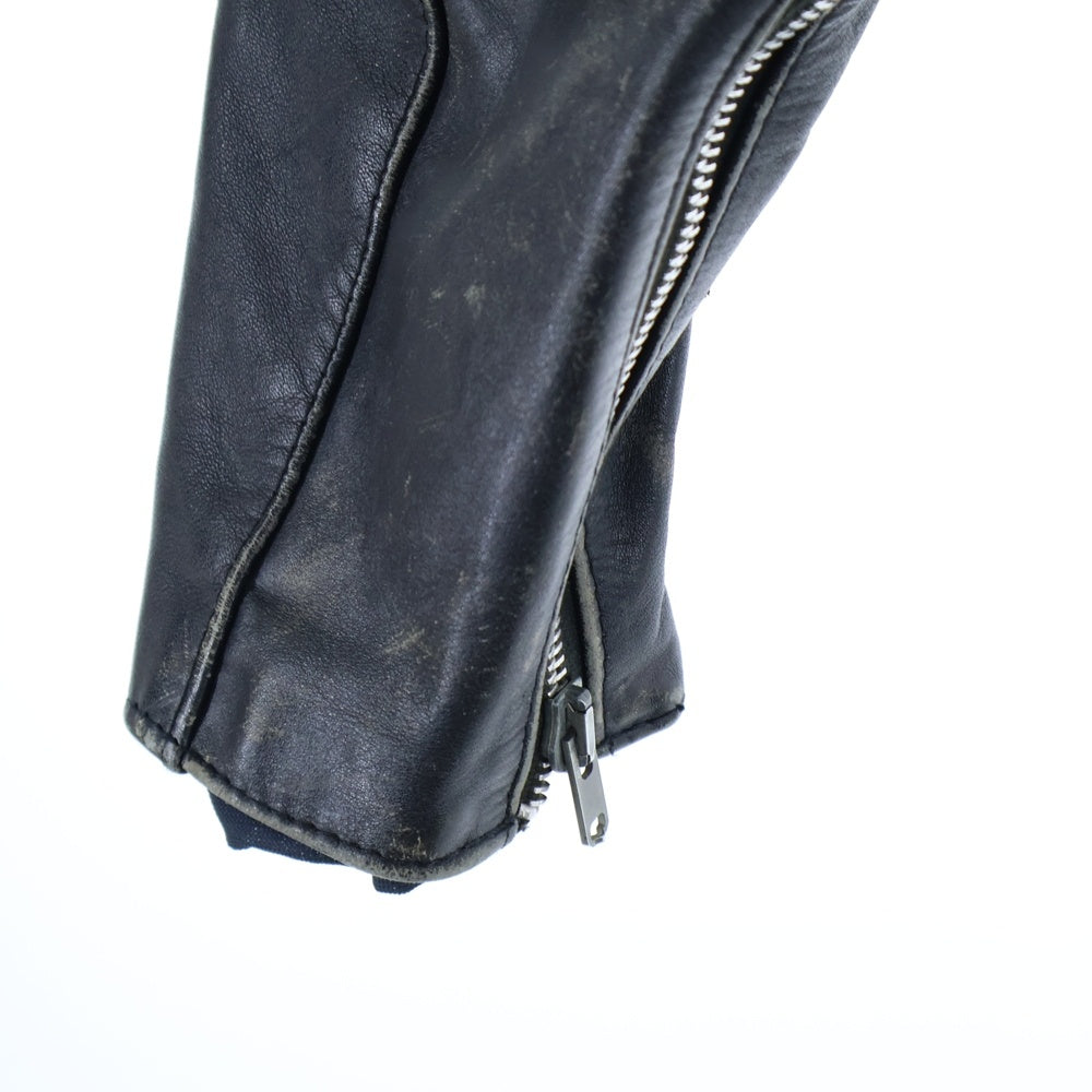 Lewis Leathers(ルイスレザー) 70S SUPER MONZA スーパーモンザ カスタム ダブルライダース ジャケット ピンバッジ ワッペン ブラック