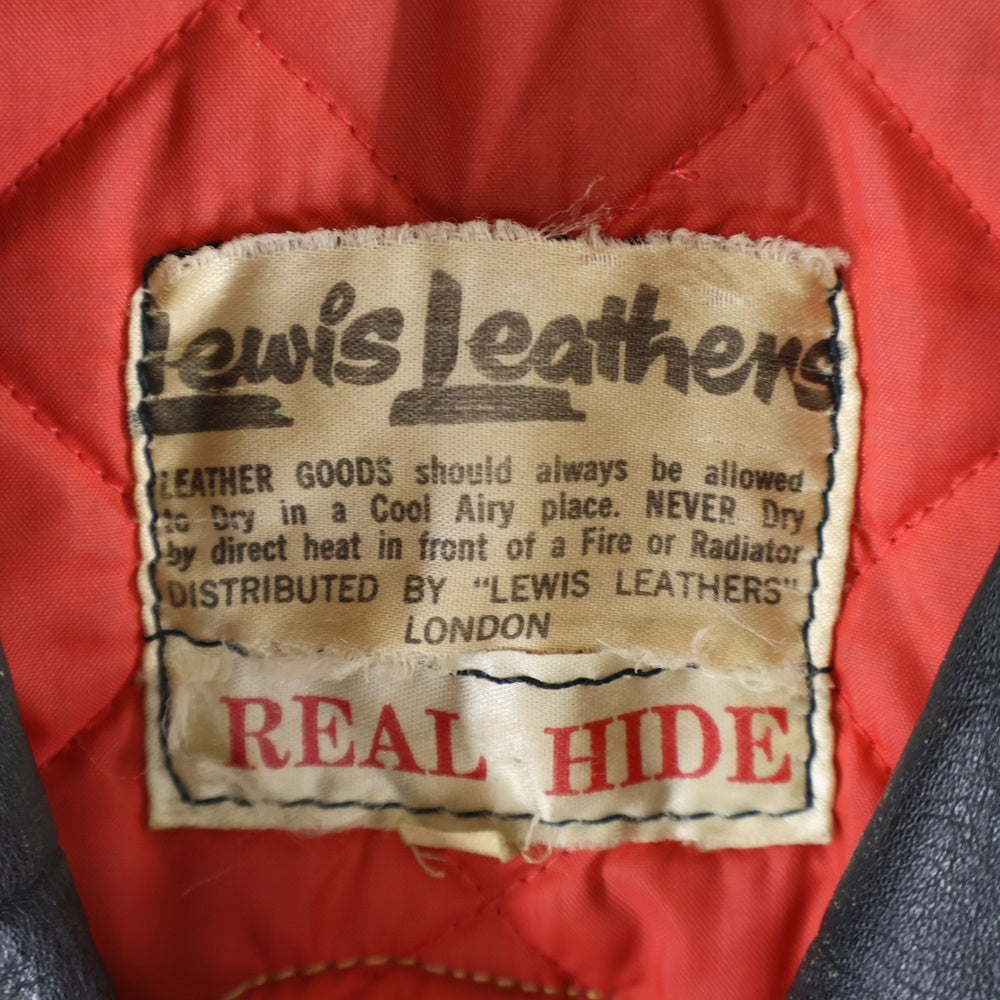 Lewis Leathers(ルイスレザー) 70S SUPER MONZA スーパーモンザ カスタム ダブルライダース ジャケット ピンバッジ ワッペン ブラック
