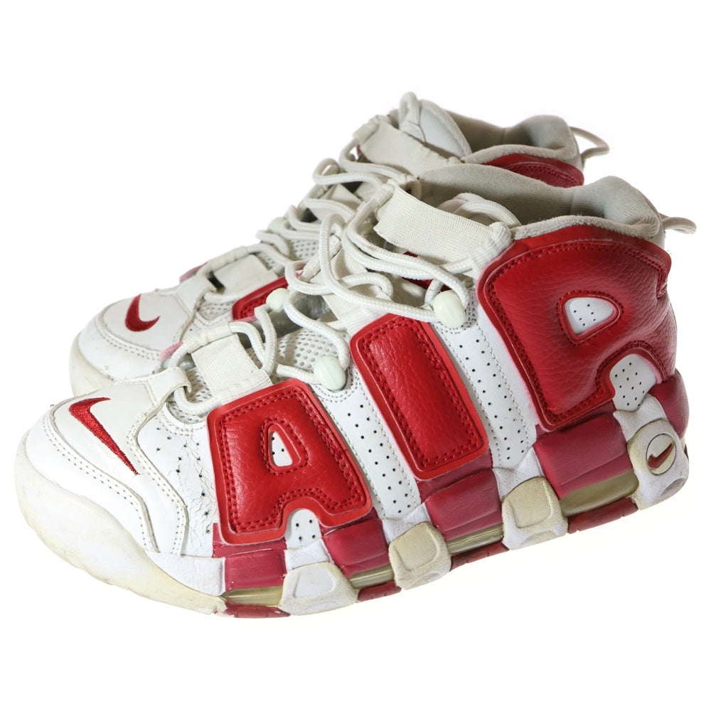 NIKE(ナイキ) AIR MORE UPTEMPO エア モアアップテンポ ハイカットスニーカー ホワイト/レッド US8.5/26.5cm 414962-100