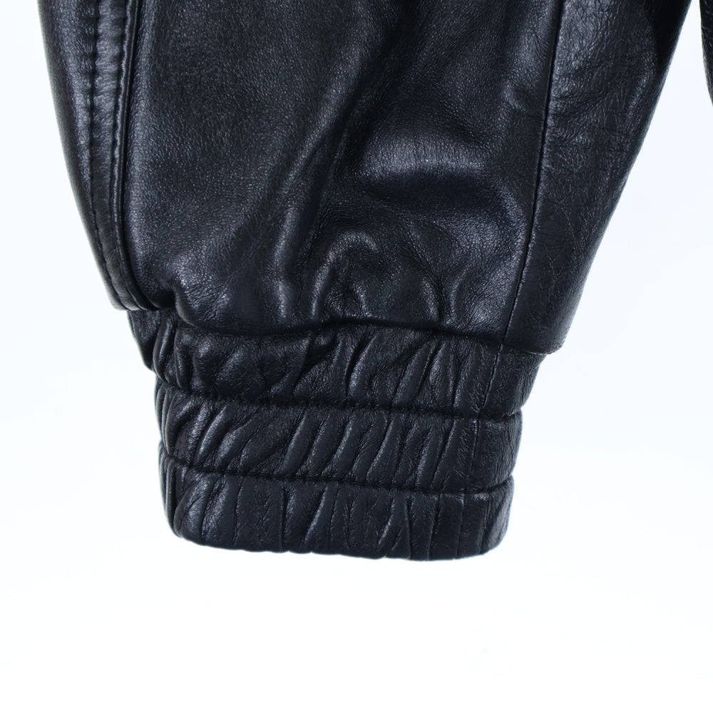 CELINE(セリーヌ) 23SS PARANOIR CITY CELINE EMBROIDERED BLOUSON ロゴ ラインストーン レザージャケット ブラック 2EF22577H