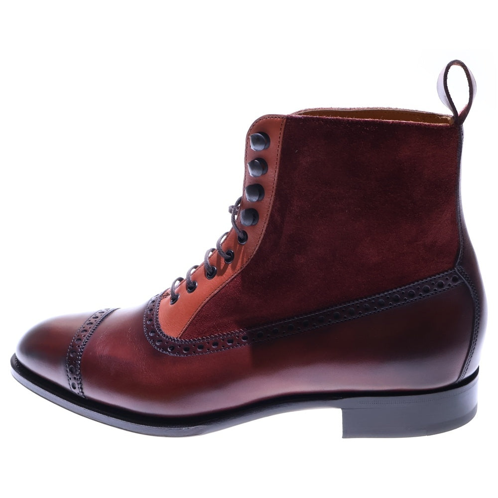 EDWARD GREEN(エドワードグリーン) SHANNON シャノン スエード切り替え ストレートチップ レースアップ レザー ブーツ ブラウン 99823