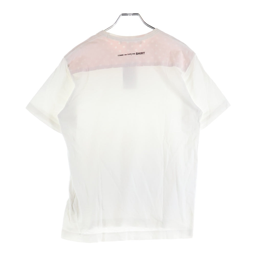 COMME des GARCONS SHIRT(コムデギャルソンシャツ) 13SS 裏地ドット柄 コットン クルーネック 半袖Tシャツ カットソー ホワイト S21130