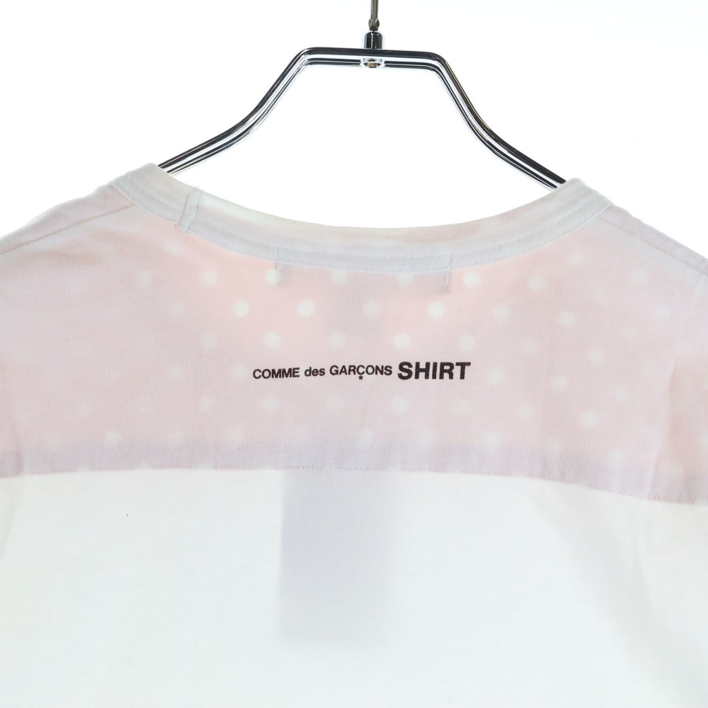 COMME des GARCONS SHIRT(コムデギャルソンシャツ) 13SS 裏地ドット柄 コットン クルーネック 半袖Tシャツ カットソー ホワイト S21130