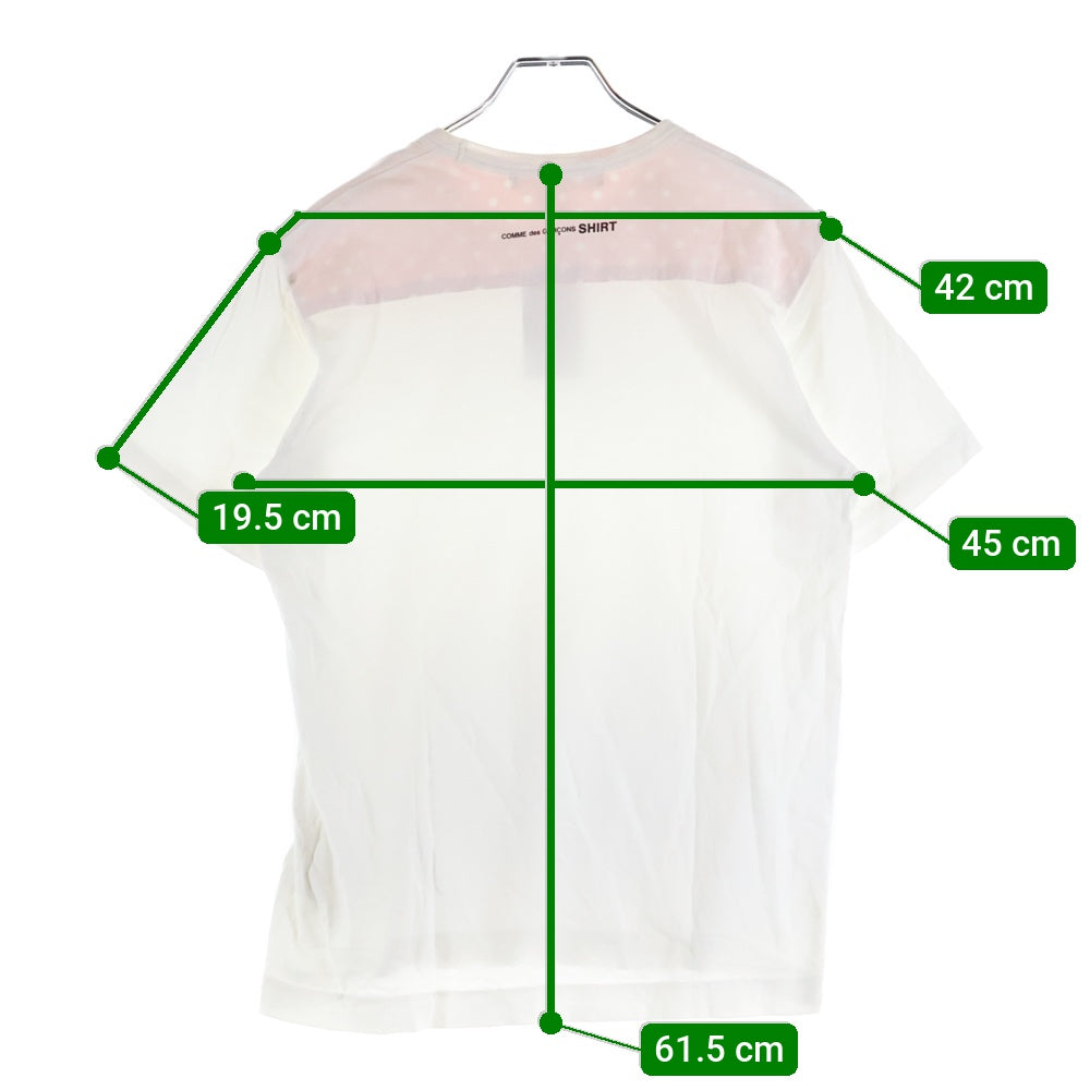 COMME des GARCONS SHIRT(コムデギャルソンシャツ) 13SS 裏地ドット柄 コットン クルーネック 半袖Tシャツ カットソー ホワイト S21130