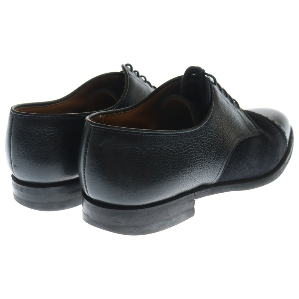 Crockett&Jones(クロケットアンドジョーンズ) スエード切り替え ストレートチップ レザー ダービー シューズ ブラック X45634