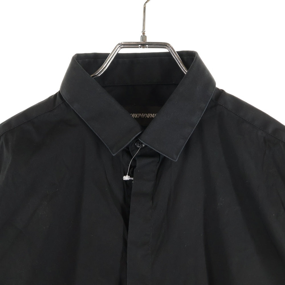 EMPORIO ARMANI(エンポリオアルマーニ) レギュラーカラー コットン 長袖シャツ ブラック V1CC2TV130C