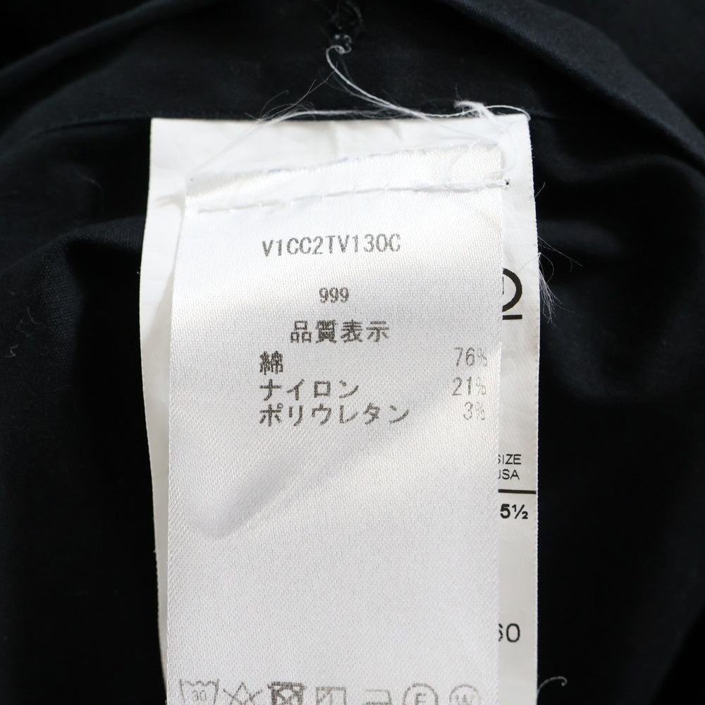 EMPORIO ARMANI(エンポリオアルマーニ) レギュラーカラー コットン 長袖シャツ ブラック V1CC2TV130C