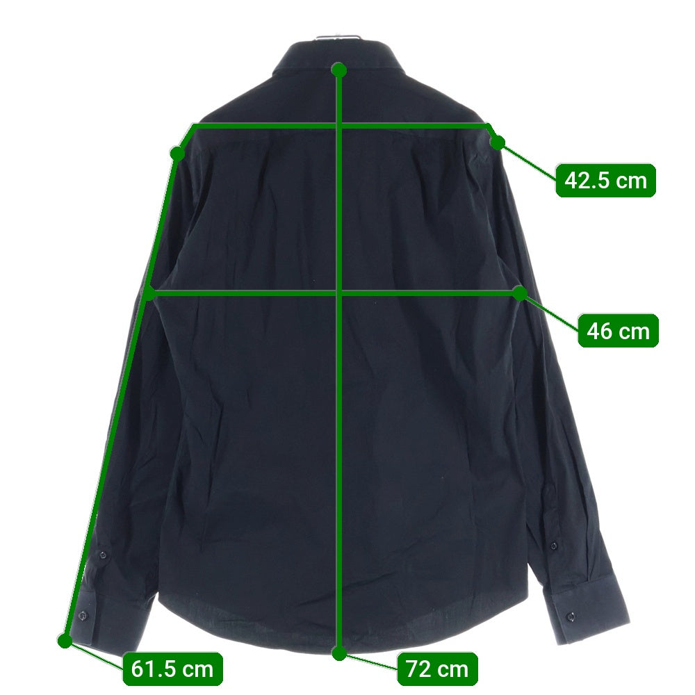 EMPORIO ARMANI(エンポリオアルマーニ) レギュラーカラー コットン 長袖シャツ ブラック V1CC2TV130C