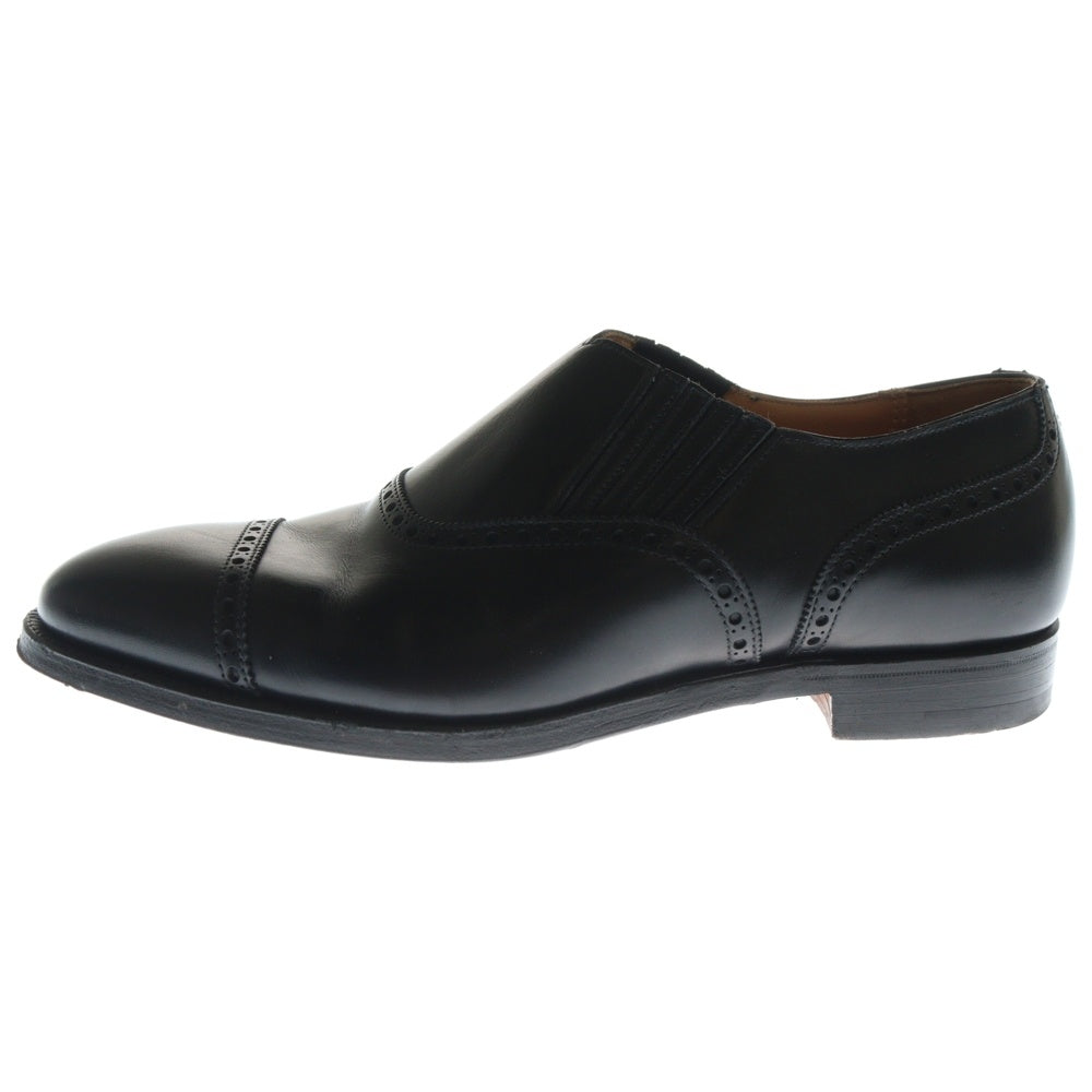 Crockett&Jones(クロケットアンドジョーンズ) ストレートチップ レザー ダービー スリッポン シューズ ブラック MT533001