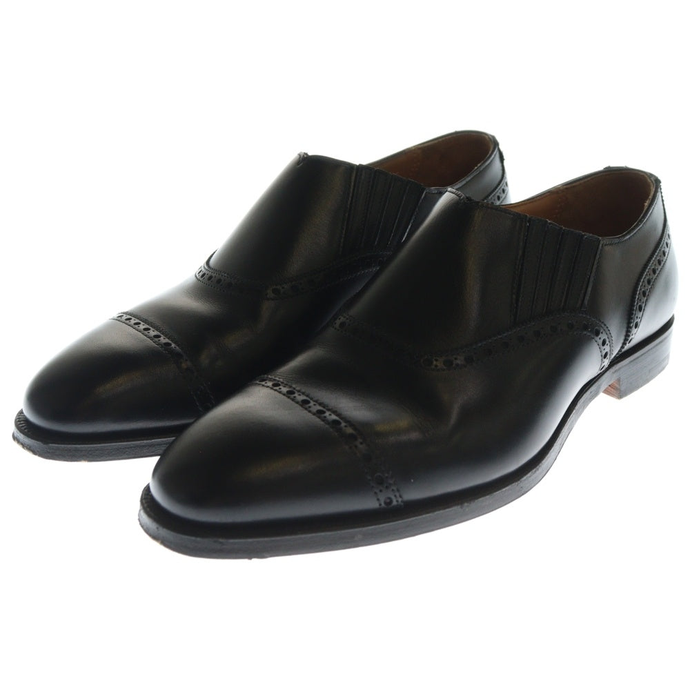 Crockett&Jones(クロケットアンドジョーンズ) ストレートチップ レザー ダービー スリッポン シューズ ブラック MT533001