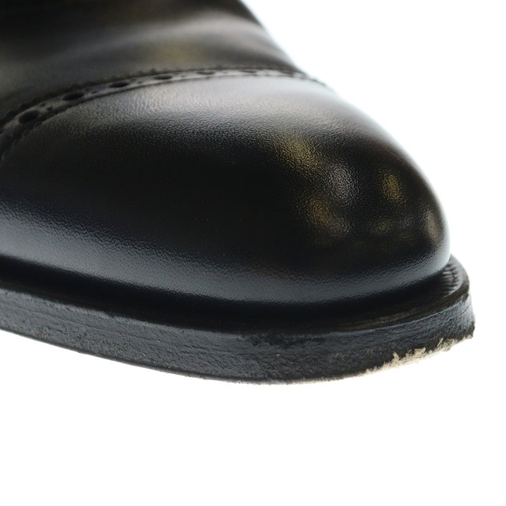 Crockett&Jones(クロケットアンドジョーンズ) ストレートチップ レザー ダービー スリッポン シューズ ブラック MT533001