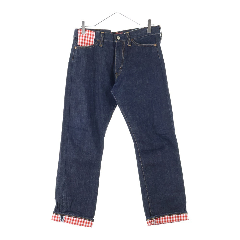 JUNYA WATANABE COMME des GARCONS(ジュンヤワタナベ コムデギャルソン) 09AW AD2009 ×Levi's リーバイス ギンガム チェック ドッキング デニムパンツ インディゴ WZ-P801