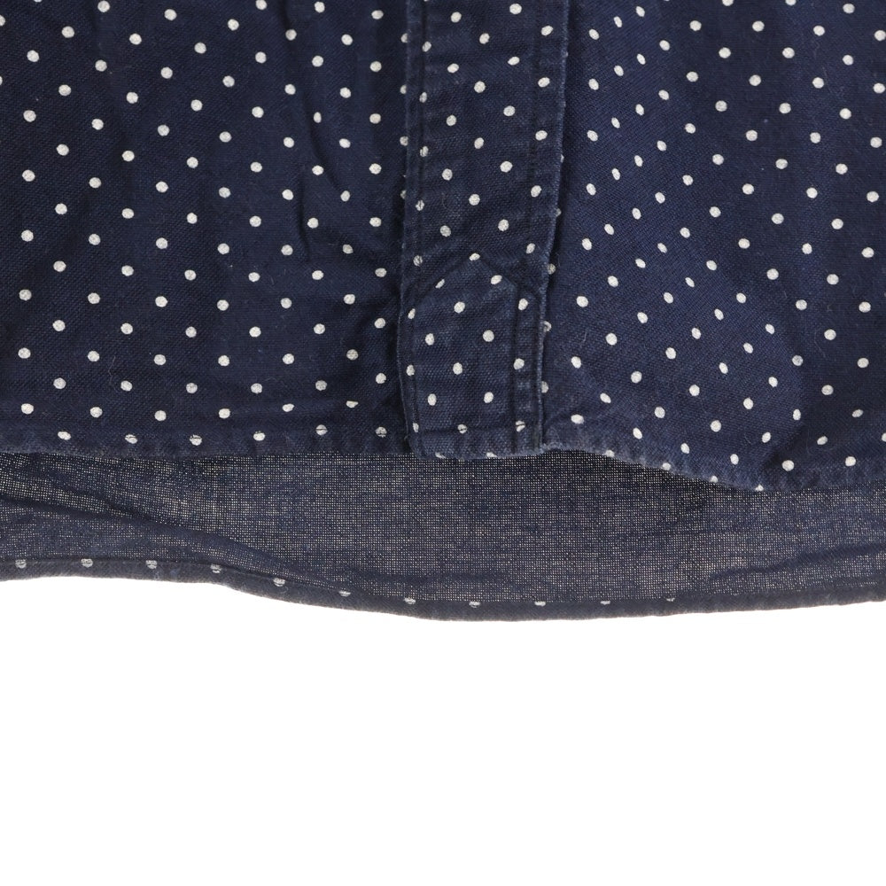 COMME des GARCONS HOMME(コムデギャルソンオム) 14SS ドット柄 総柄 コットン ボタンダウン 半袖シャツ ネイビー HM-B024 AD2013