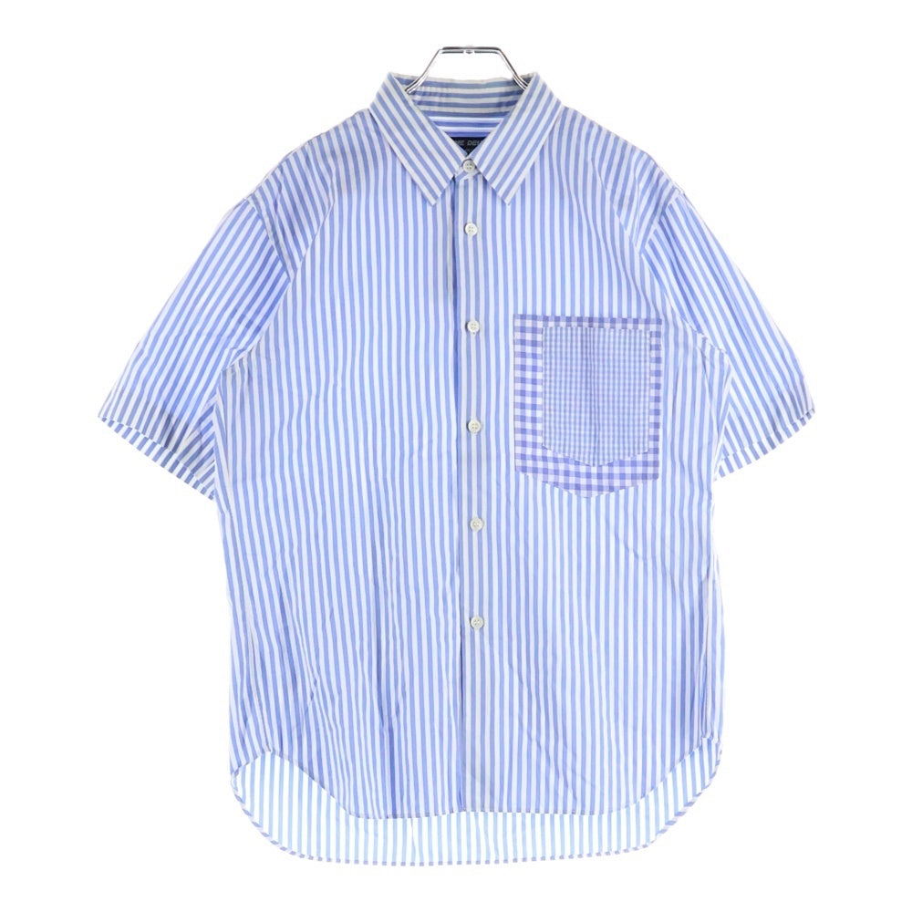 COMME des GARCONS HOMME DEUX(コムデギャルソン オムドゥ) 20SS AD2019 ストライプ 半袖シャツ ライトブルー DE-B049