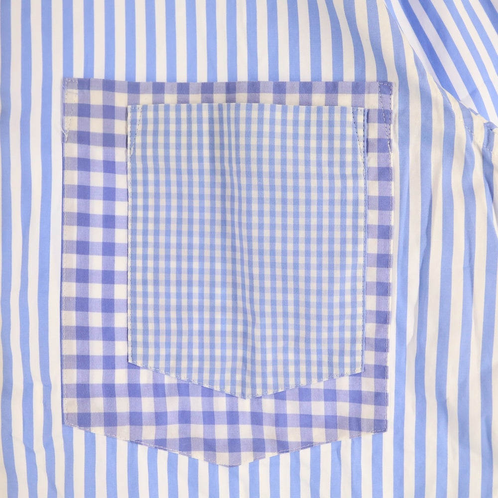 COMME des GARCONS HOMME DEUX(コムデギャルソン オムドゥ) 20SS AD2019 ストライプ 半袖シャツ ライトブルー DE-B049