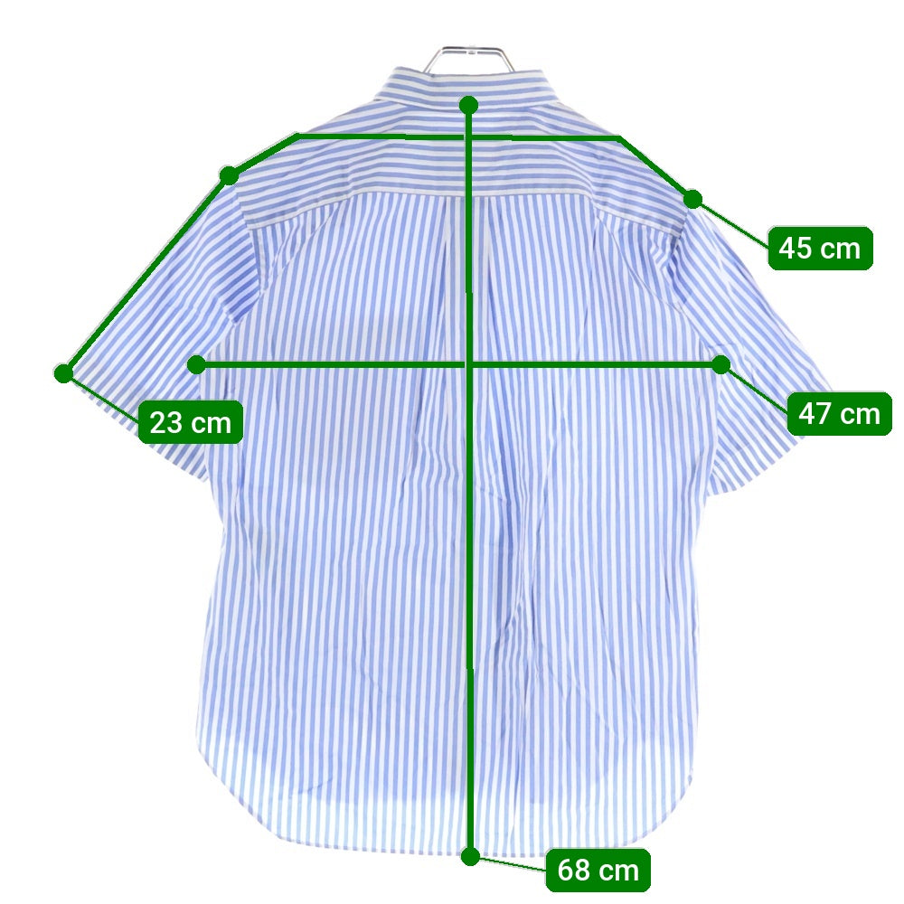 COMME des GARCONS HOMME DEUX(コムデギャルソン オムドゥ) 20SS AD2019 ストライプ 半袖シャツ ライトブルー DE-B049