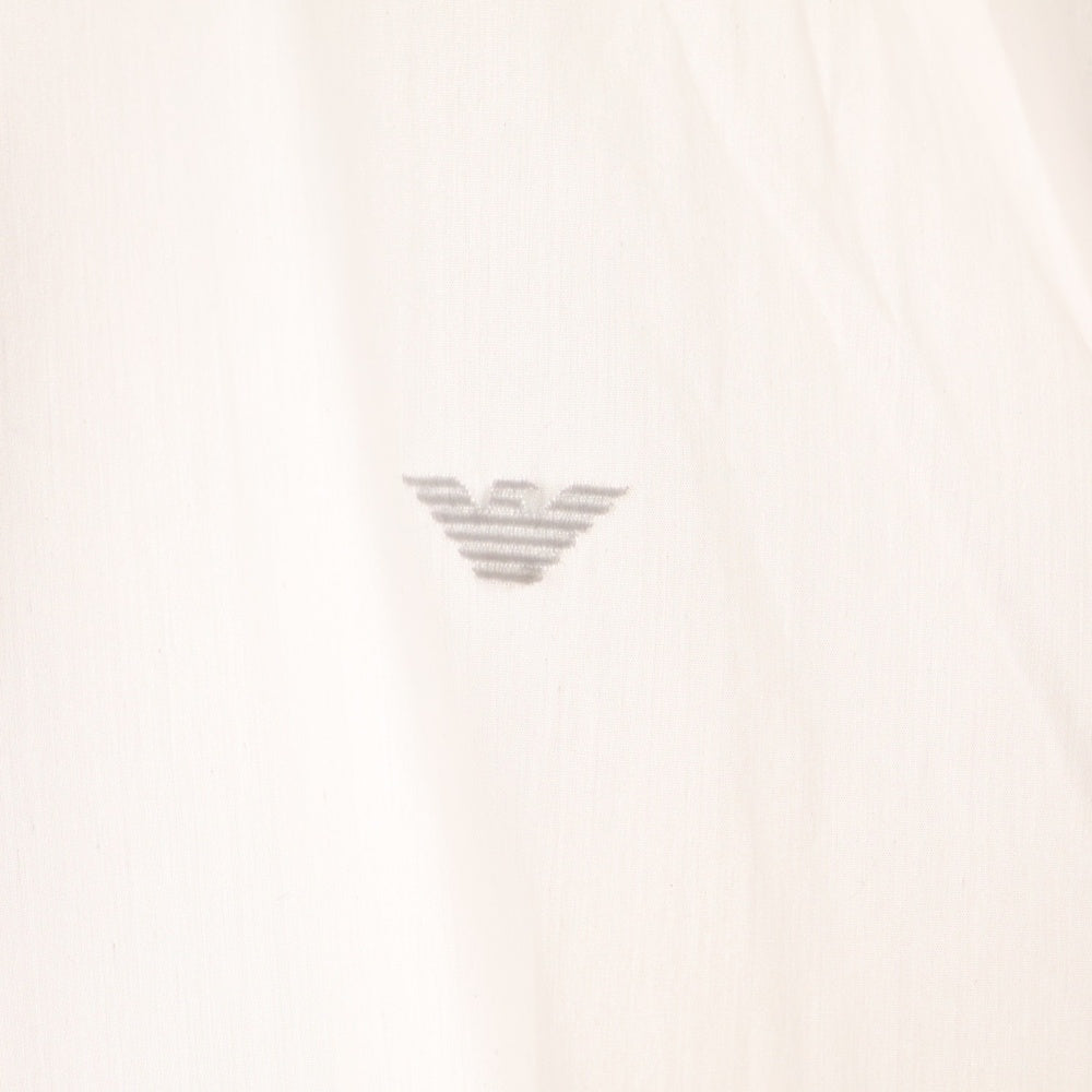 EMPORIO ARMANI(エンポリオアルマーニ) フロント チェック切り替え ロングスリーブ 長袖シャツ ホワイト