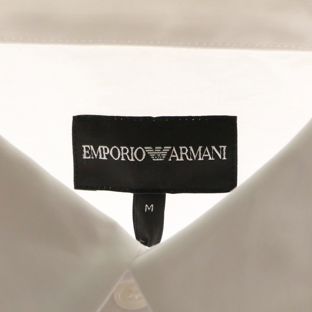 EMPORIO ARMANI(エンポリオアルマーニ) フロント チェック切り替え ロングスリーブ 長袖シャツ ホワイト