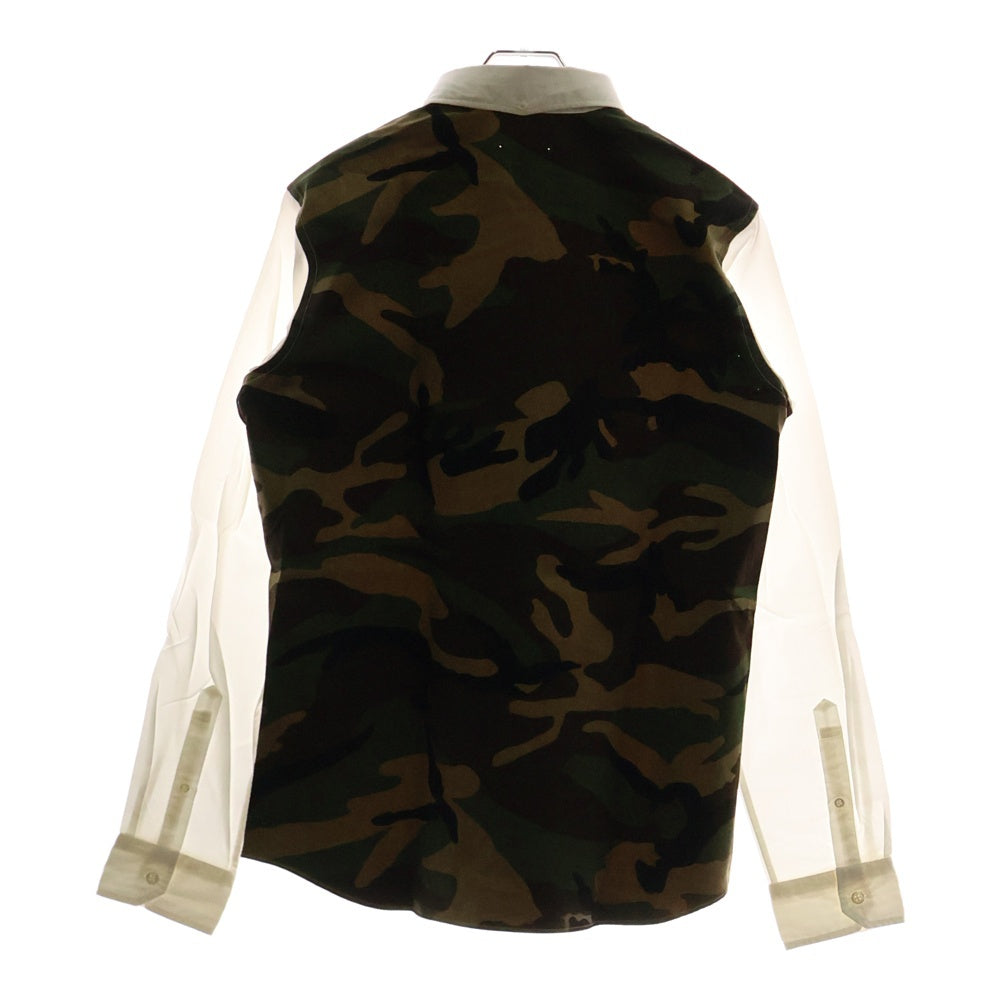 SOPHNET.(ソフネット) バックカモ切り替え コットン 長袖シャツ ホワイト SOPH-178056