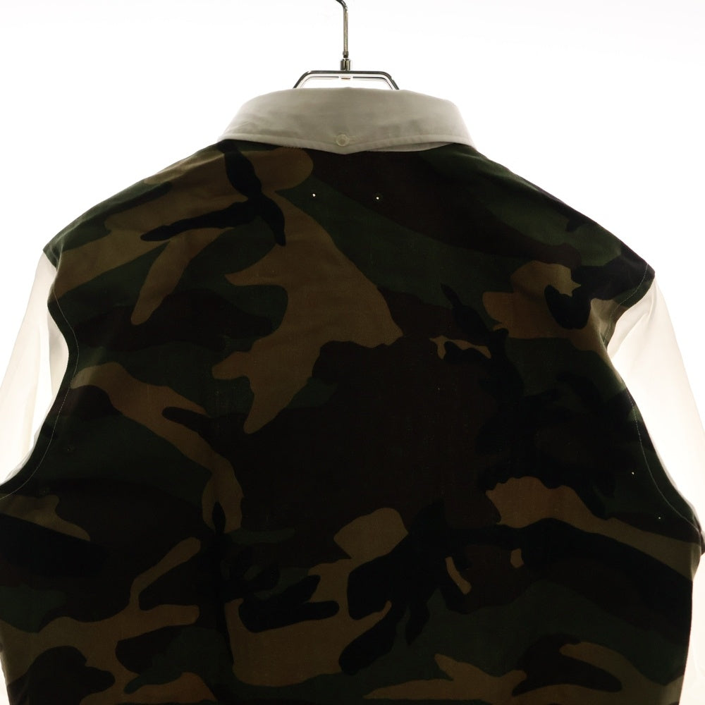 SOPHNET.(ソフネット) バックカモ切り替え コットン 長袖シャツ ホワイト SOPH-178056