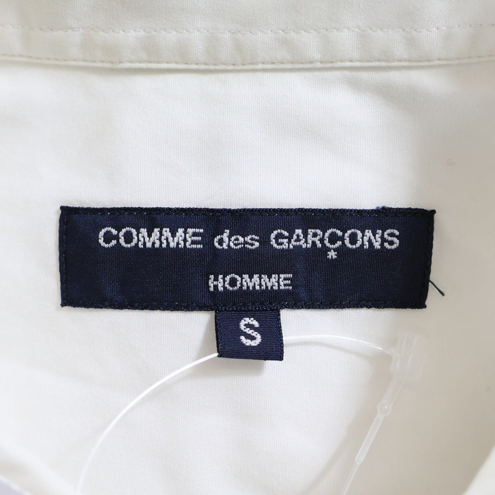 COMME des GARCONS HOMME(コムデギャルソンオム) 15SS AD2015 ストライプ パッチワーク 半袖シャツ ホワイト/ブルー HQ-B034