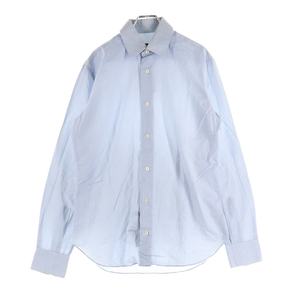 Salvatore Ferragamo(サルヴァトーレ フェラガモ) ロゴ総柄 レギュラーカラー 長袖シャツ ライトブルー