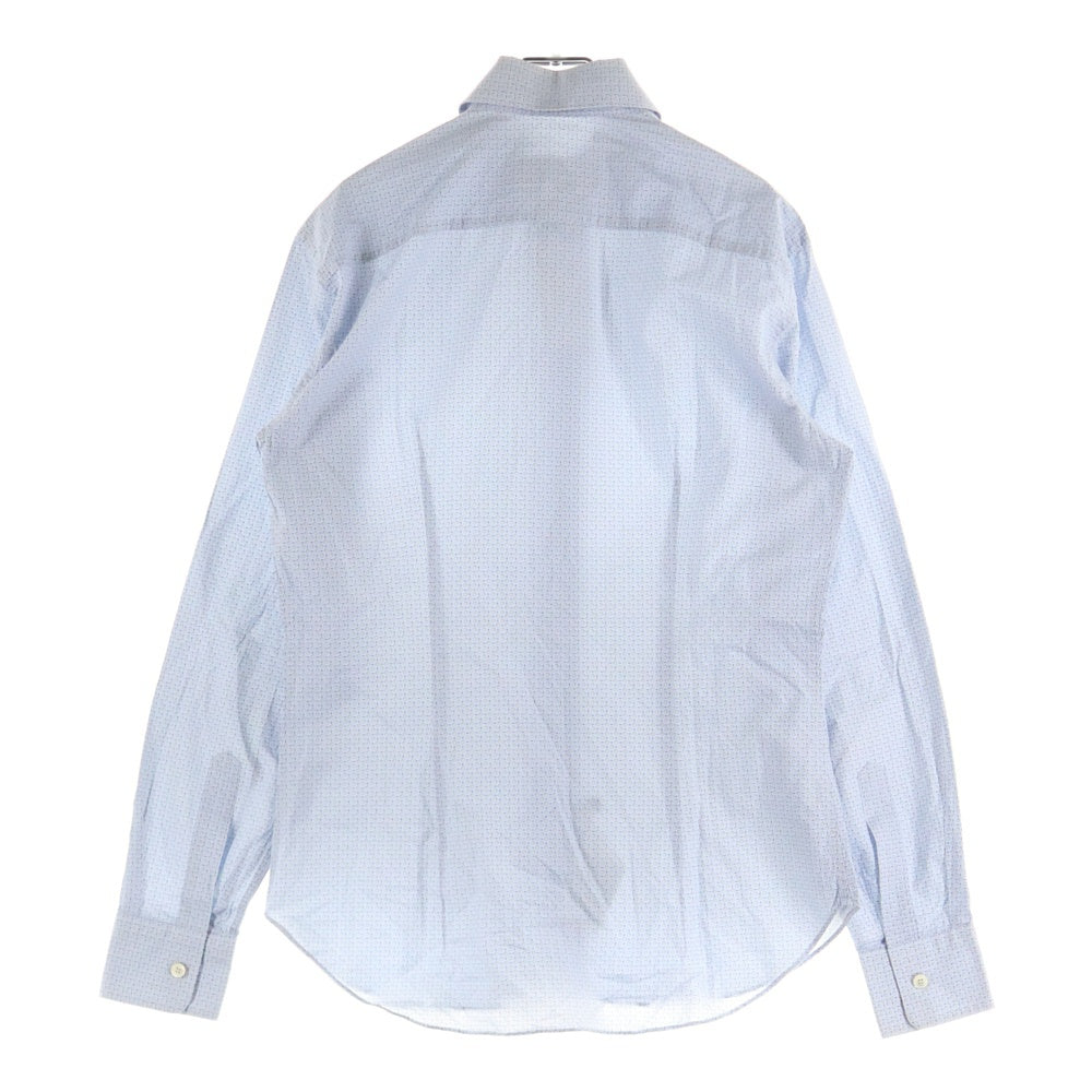 Salvatore Ferragamo(サルヴァトーレ フェラガモ) ロゴ総柄 レギュラーカラー 長袖シャツ ライトブルー